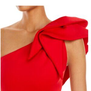 AQUA One-Shoulder Scuba Gown Red 6